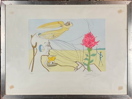 Salvador Dalì "La Rose" 1976/ 77
acquaforte a colori
(lastra cm 35,7x50,7; fogli