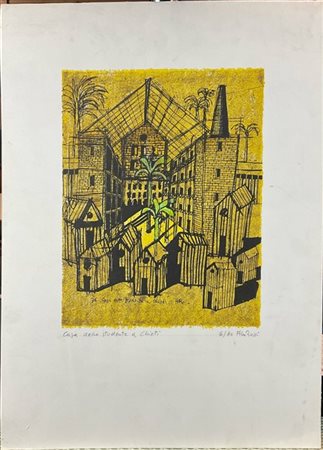 Aldo Rossi "Casa dello studente a Chieti" 
litografia a colori
cm 47,5x34,5
tito