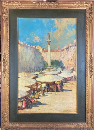 Alberto Dressler "Milano scomparsa - Verziere vecchio", 1928
olio su compensato