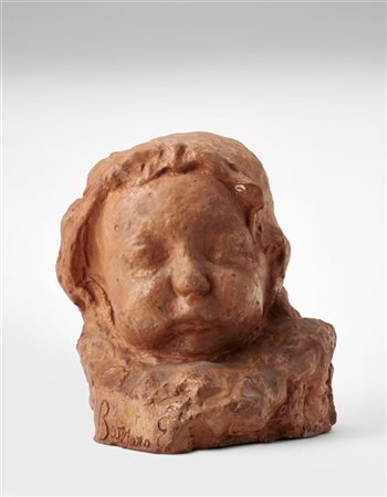 Ernesto Bazzaro "Testa di fanciullo" 
scultura in terracotta (h, cm, 21)
Firmata