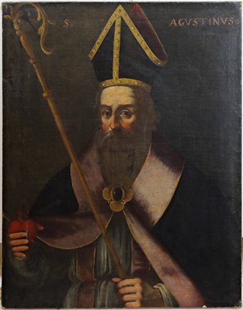 Ignoto

"Sant'Agostino"
antico dipinto ad olio su tela (cm 96x76)
(difetti e re