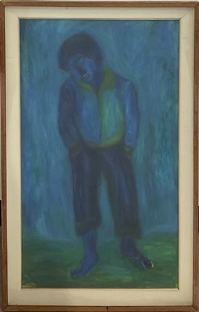 Ignoto del secolo XX

"Figura in blu" 
olio su compensato (cm 98x57)
Reca firma