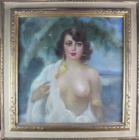 Giuseppe Maldarelli "La modella" 
olio su compensato (cm 64x64)
Firmato in basso