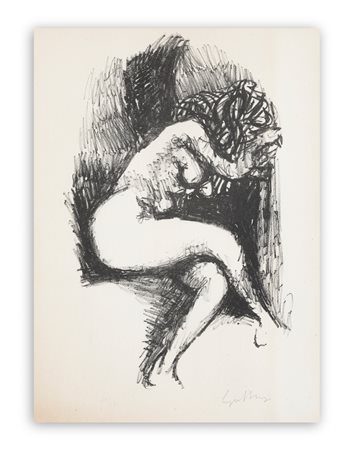 RENATO GUTTUSO (1912-1987) - Nudo seduto volto a destra, 1966