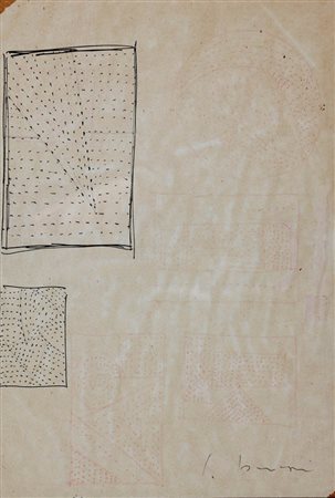 LUCIO FONTANA 1899 - 1968 " Studi per buchi ", 1964 China su carta, cm. 30 x...