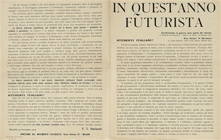 Marinetti Filippo Tommaso, In quest'anno futurista. Milano: Direzione del...
