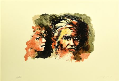 Augusto Murer VOLTI serigrafia, cm 50x70; es. XXIX/XXX firma e tiratura