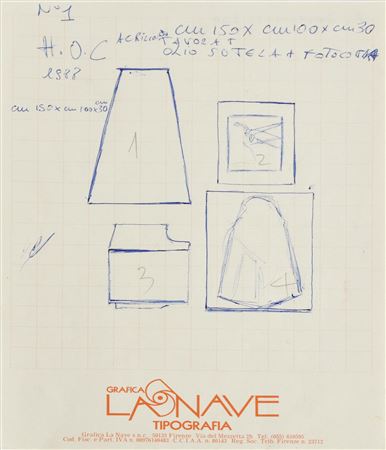 Anonimo PROGETTO penna su carta, cm 22x15 data eseguita nel 1988