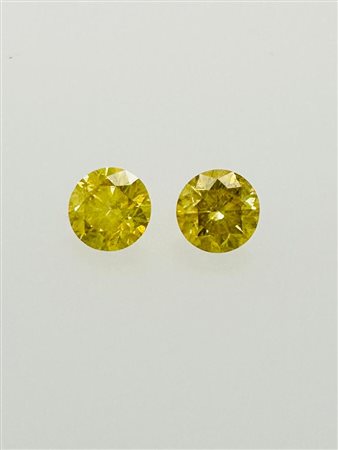 2 DIAMANTI E ESALTATA S 0,98 CT FANCY GIALLO INTENSO* - CLARITY SI2-3* - C30607-2