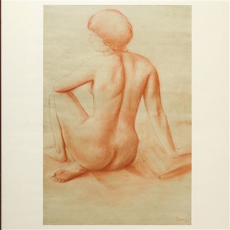 Vincenzo  Busa (Acireale  1960)  - Nudo di donna di schiena, 1980