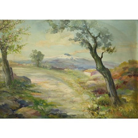 Giuseppe Marletta (Catania 1892-Valverde 1985)  - Strada di campagna sull'Etna