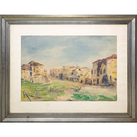 Paesaggio con case San Donà di Piave, 1918