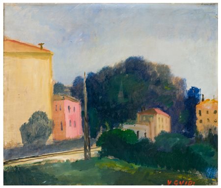 Virgilio Guidi (1891 - 1984) 
Paesaggio veneto, 1927 circa (recto); Paesaggio, 1928 circa (verso)