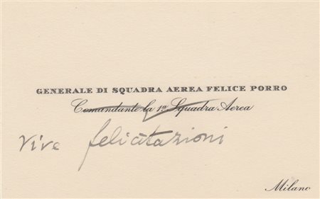 Felice Porro (Pavia 1891 - 1975), Felicitazioni