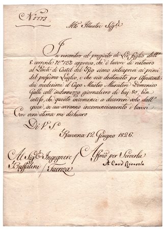 Agostino Rivarola (Genova 1758 - Roma 1842), Lavori di restauro del Ponte degli Alidosi a Castel del Rio