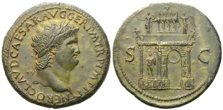 Nero (54-68), Sestertius, Lugdunum, c. AD 65; Æ (g 26,67; mm 36)