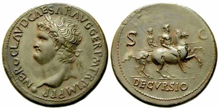 Nero (54-68), Sestertius, Lugdunum, c. AD 65; Æ (g 26,88; mm 35)