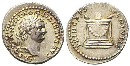 Domitian Caesar, Denarius struck under Titus, Rome, AD 80; AR (g 3,16; mm 18,4)