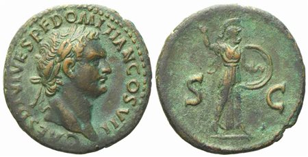 Domitian Caesar, Dupondius or As struck under Titus, Rome, AD 80-81; Æ (g 9,80; mm 26)