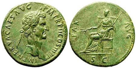 Nerva (96-98), Sestertius, Rome, AD 97; Æ (g 22,22; mm 33)