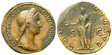 Sabina, Sestertius struck under Hadrian, Rome, c. AD 127-138; Æ (g 25,57, mm 32)