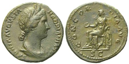 Sabina, As struck under Hadrian, Rome, c. AD 132. Æ (g 10,17; mm 26,6)