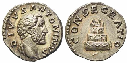 Divus Antoninus Pius, Denarius struck under Marcus Aurelius, Rome, after AD 161; AR (g 3,41; mm 17,85)