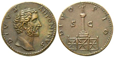 Divus Antoninus Pius, Sestertius struck under Marcus Aurelius, Rome, after AD 161; Æ (g 22,84; mm 32)