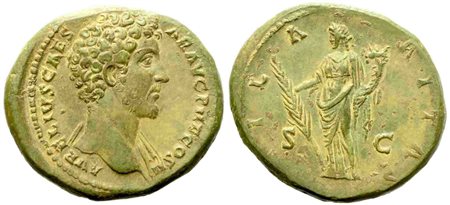 Marcus Aurelius Caesar, Sestertius struck under Antoninus Pius, Rome, AD 145-147; Æ (g 23,60; mm 34)