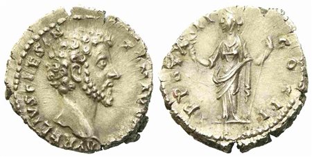 Marcus Aurelius Caesar, Denarius struck under Antoninus Pius, Rome, AD 157-158; AR (g 3,50; mm 18,2)