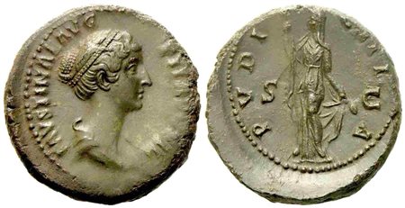 Faustina II, As struck under Antoninus Pius, Rome, c. AD 147-150; Æ (g 14,70; mm 28)