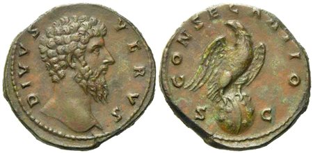 Divus Lucius Verus, Sestertius struck under Marcus Aurelius, Rome, after AD 169; Æ (g 21,19; mm 32)