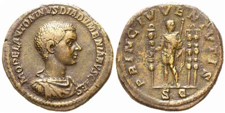 Diadumenian Caesar, Sestertius struck under Macrinus, Rome, AD 217-218; Æ (g 25,50; mm 32)