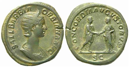 Orbiana, Sestertius struck under Severus Alexander, Rome, AD 225; Æ (g 25,65; mm 32)