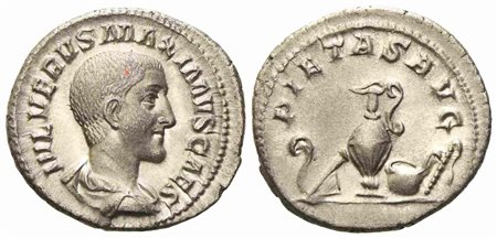 Maximus Caesar, Denarius struck under Maximinus I, Rome, AD 235-236; AR (g 3,46; mm 19,8)