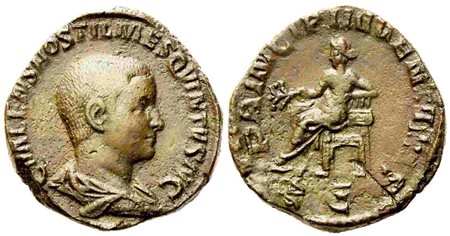 Hostilian Caesar, Sestertius struck under Trajan Decius, Rome, AD 251; Æ (g 19,52; mm 29)