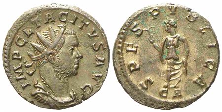 Tacitus (275-276), Antoninianus, Lugdunum, undated; Æ silvered (g 4,25; mm 21,2)