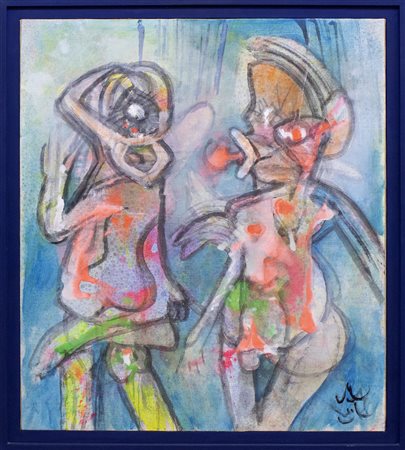 Sebastian Roberto Matta Desnudos, 1989 olio su tela, m 81x71 archiviata con...