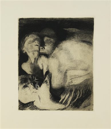 Kathe Kollwitz TOD UND FRAU UM DAS KIND RINGEND, 1911 acquaforte e...