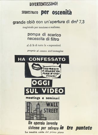 FRANCO VACCARI (1936-) Visuelle Poesie 1966tela emulsionata cm...