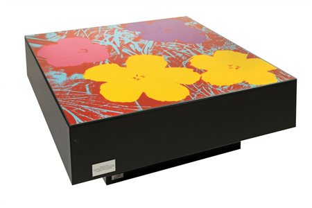 ANDY WARHOL (1928-1987) Table basse "Andy"serigrafia originale cm...