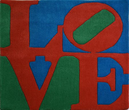 Robert Indiana CLASSIC LOVE, 2007 tappeto, cm 74x74, es. 5.563/10.000 sul retro:...