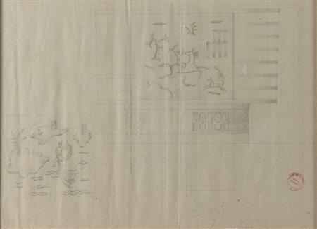 Giò PONTI (1891-1979) "Senza titolo". Disegno su carta. Cm 39x54. Opera...