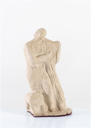 ARTURO MARTINI (Treviso 1889 - Milano 1947) "Orfeo stante". Litoceramica. Cm...