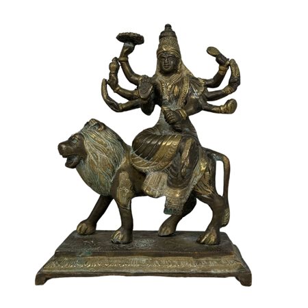 Antica scultura in bronzo Durga (India), periodo prima metà del XX secolo...