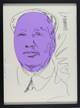 Andy Warhol (Pittsburg 1928-New York 1987) Mao Serigrafia su carta da parati...