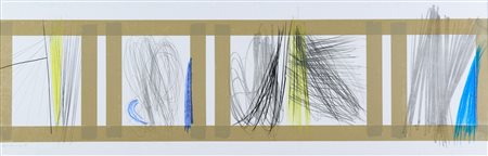 Hans Hartung (Lipsia 1904-Antibes 1989) Dessin Pentaptyque, 1975 Pastelli,...