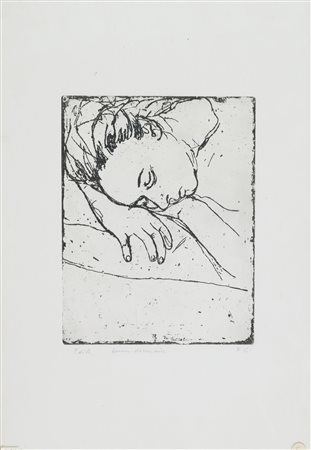 Felice Casorati (Novara 1887-Torino 1963) Donna dormiente Acquaforte di cm....