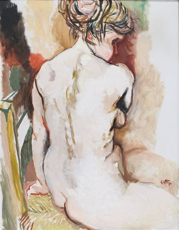 Renato Guttuso (Bagheria (Pa) 1912-Roma 1987) Nudo di ragazza, 1959 Olio su...