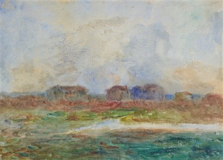 Lorenzo Viani (Viareggio 1882-Ostia 1936) Paesaggio Tecnica mista su carta...